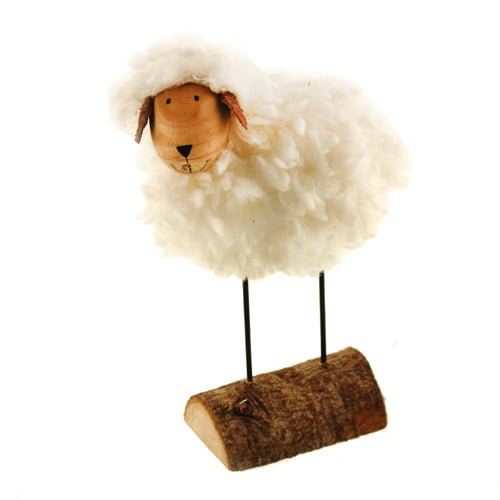 13cm Wool Sheep on Stand