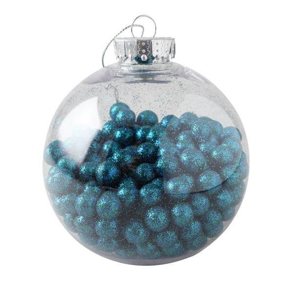 10cm Hanging Bauble with Glittered Beads