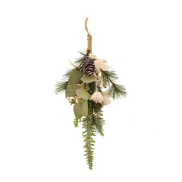 45cm Snowberry Pine Hanging D‚cor with Pinecones