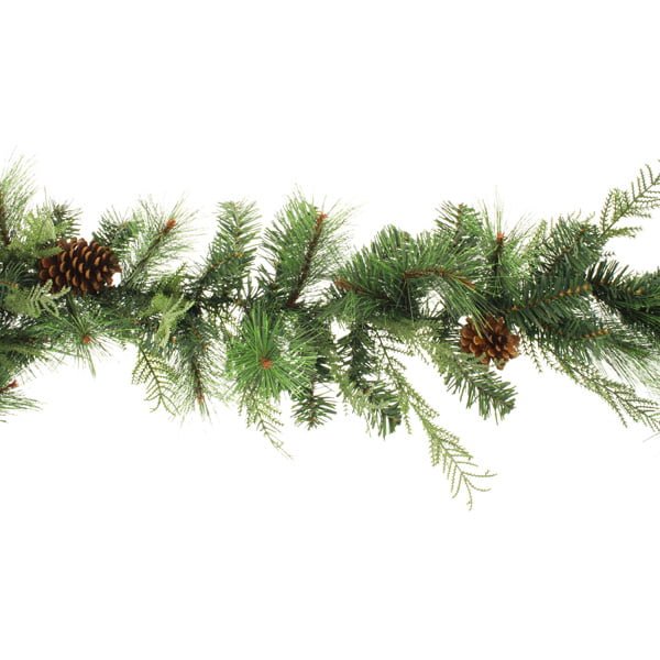 180cm Mixed Green Pine Garland with Cones