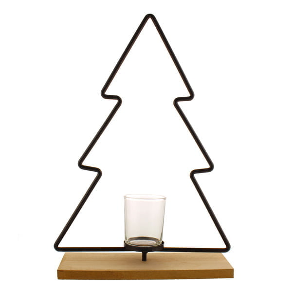34cm Metal Christmas Tree Tealight Holder