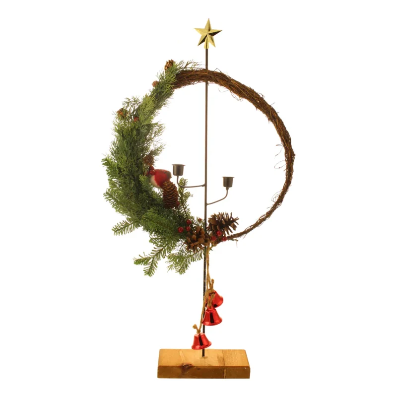 77cm Festive Pine Stand with Bells