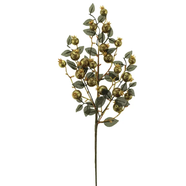 50cm Glittered Crackled Berry Spray