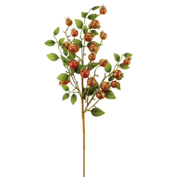 50cm Glittered Crackled Berry Spray