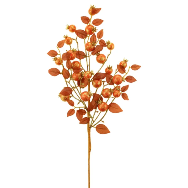 50cm Glittered Crackled Berry Spray