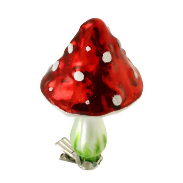 11cm Glass Mushroom Clip