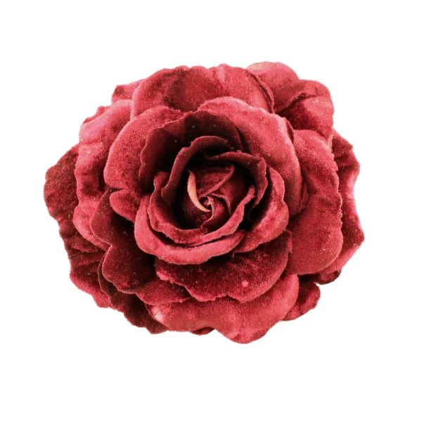 15cm Velvet Rose Head Clip