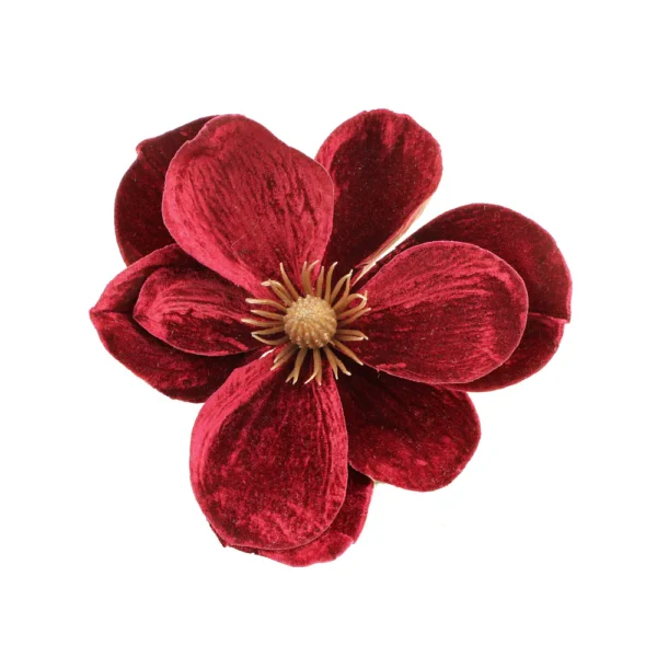 21cm Velvet Magnolia Head Clip